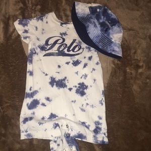 Baby boy Ralph Lauren one piece and hat